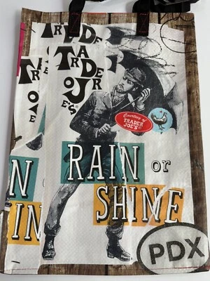 TRADER JOE'S PORTLAND PDX Trader Joe’s Shopping Gift Bag Oregon Weird Rain Coffee NWT