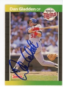 SIGNED BASEBALL CARD AUTO DONRUSS 1989 DAN GLADDEN MINNESOTA TWINS #391 - Picture 1 of 1