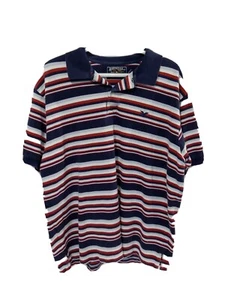 American Living Polo Mens XL short sleeve Red White Blue Striped Americana Logo - Picture 1 of 7