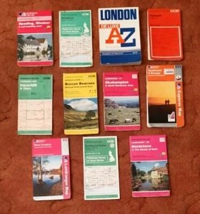 Large Collection/Job lot Of Vintage GB Ordnance Survey Road & Street Maps ( No.2 - Picture 1 of 5