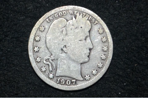 1907 p Barber Quarter * 90% Silver ** CHOICE G+ ** FREE SHIPPING Cover