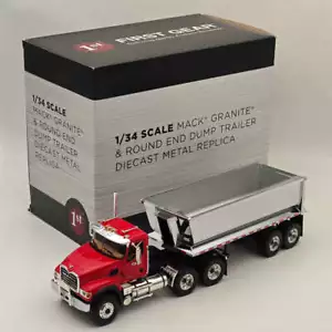 1/34 FIRST MACK GRANITE & ROUND END DUMP TRAILER #4181 DIECAST Model Truct - Picture 1 of 11