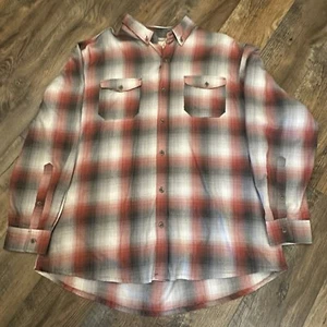 Red Head Button Up Shirt Mens 2XL Long Sleeve Red, Gray, Cream,Plaid Casual NWOT - Picture 1 of 18