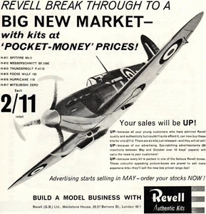 Vintage Revell Model Aircraft Advert depicting a Spitfire - Original 1963 - Picture 1 of 1