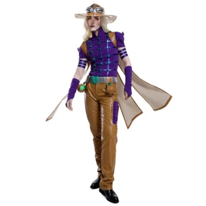 Women's Anime Halloween Cosplay Costume Top Pants Outfit with Hat Belt and Cloak - Picture 1 of 6