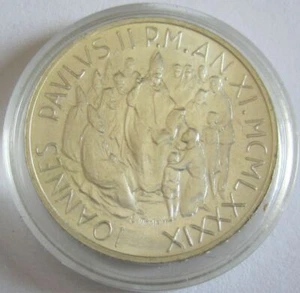 Vatikan 1000 Lire 1989 Papst Johannes Paul II. Silber - Picture 1 of 2