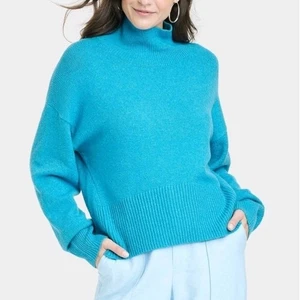 NUEVO CON ETIQUETAS A New Day Mujeres Suéter Tejido Acanalado Cuello Simulado Azul Talla Mediana - Imagen 1 de 9