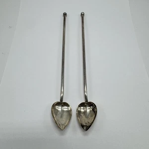 Vintage Sterling Silber Mint Julep Eistee Strohhalmlöffel Rührstäbchen - Bild 1 von 7