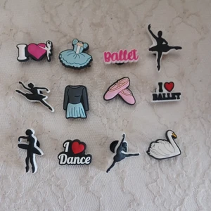 ADORABLE BALLET DANCE DANCING SHOE CHARMS 12 COUNT - Picture 1 of 4