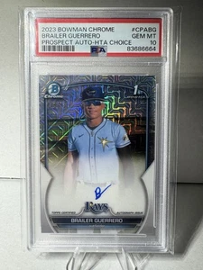 2023 BOWMAN CHROME HTA CHOICE REFRACTOR AUTO BRAILER GUERRERO /150 PSA 10 RAYS - Picture 1 of 2