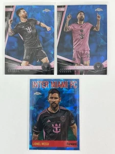 3x 2024 Topps Chrome Sapphire MLS Inter Miami Card Lionel Messi - Foto 1 di 5