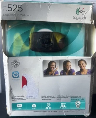 Logitech C525 HD Webcam and Microphone 720p 8mp Swivel USB 2.0 New Broken Box - Image 1 of 4