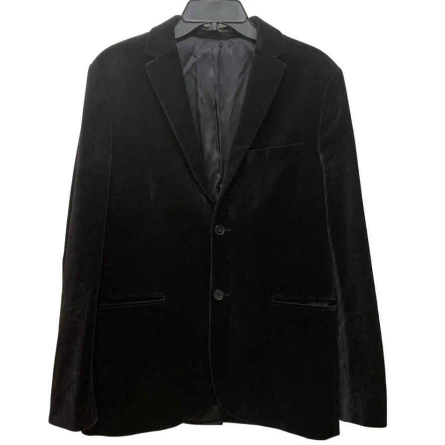 Chaqueta Blazer H&M Calce Ajustado Negro Terciopelo Para Hombre 40R EUR 50 Formal Fiesta Noche Foto 1 de 4
