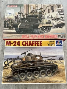 1:35 Italeri & Dragon M-24 Chaffee m. Eduard Ätz & Sherman M4A3 (76)W HVSS OVP - Bild 1 von 2