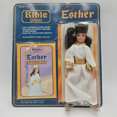 Boneco de ação 1987 vintage Rainfall BIBLE GREATS Esther SEALED 7,5” com livreto - Imagem 1 de 2