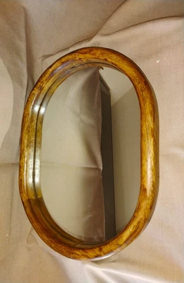 Espejo boho moderno con marco ovalado roble miel 16 X 12 pulgadas granja Foto 1 de 4