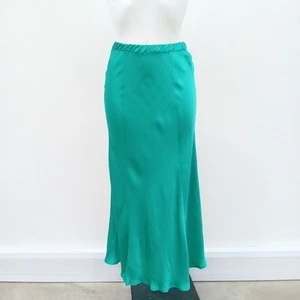 Ghost Satin Skirt Size XS Turquoise Green Jade Maxi Long New with Tags FLT-FPL - Picture 1 of 8