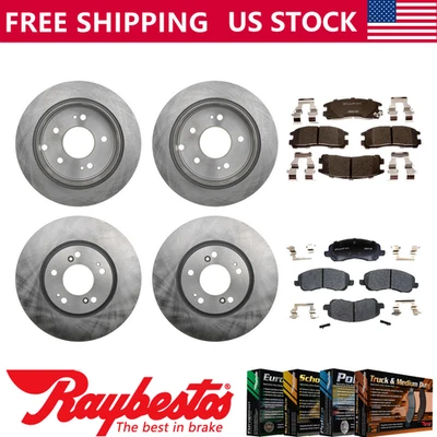 Rotores de freno delanteros traseros y pastillas de freno de cerámica para Mitsubishi Galant 2004-2005 Foto 1 de 4