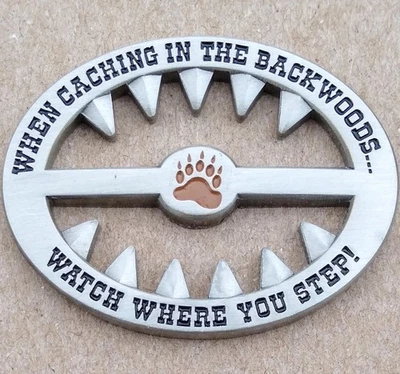 Backwoods Bear Trap Geocoin (2008) - Activated & Adoptable - TB28HHR - Image 1 of 2