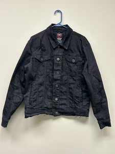 Jordan Craig Legacy Edition Distressed Washed Jean Jacket Denim Black - Large - Picture 1 of 13