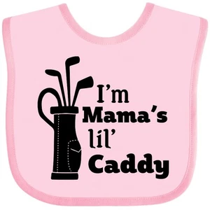 Inktastic I'm Mama's Lil' Caddy- Golf For Kids Baby Bib Sports Mama Mom Mommy - Picture 1 of 10