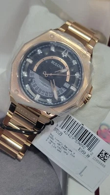 Reloj Bulova Hombre Serie X Calendario Precisionista Cuarzo Oro Rosa 45 MM 97D129 Foto 1 de 4