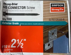 Simpson Strong-Tie SD10212R100-R Mechanically Galvanized Hex Exterior Wood Screw - Picture 1 of 1