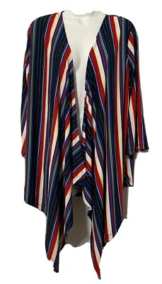 Cardigan con delantero abierto para mujer, drapeado, mangas larga. - Image 1 of 4
