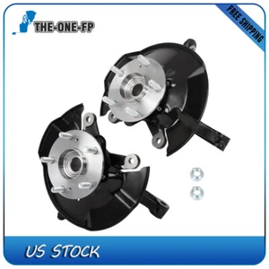 2 Pcs Front Knuckle & Wheel Hub Bearing Assembly For Honda Civic 2012 L4 1.8L - Foto 1 di 15