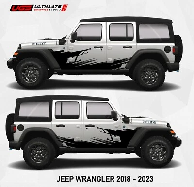 Calcomanía gráfica para auto con salpicaduras de barro para Jeep Wrangler 18-23 4X4 todoterreno Foto 1 de 4