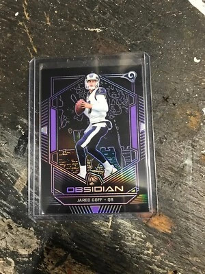 2019 Obsidian Football Jared Goff Etched Purple 49/75 - Image 1 of 2