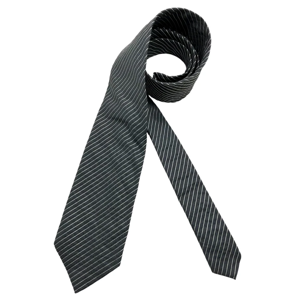TRUSSARDI Gray Striped Silk LUXURY Tie ITALY - Image 1 of 4