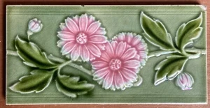  ALFRED MEAKIN - ANTIQUE ART NOUVEAU MAJOLICA BORDER TILE C1900 - Picture 1 of 3