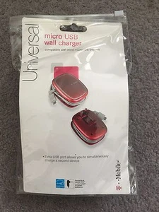 T-Mobile Universal Micro USB Wall Charger (Red) Compatible w/ most micro USB - Picture 1 of 3