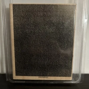 Stampin'Up! Just Jeans Background Stamp Wood Mount - Picture 1 of 3