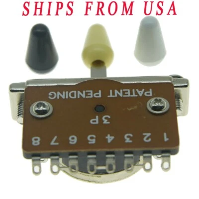 Interruptor selector de pastilla de guitarra de 3 vías KAISHDie-cast para Strat/Tele con 3 puntas de plástico Foto 1 de 4