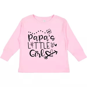 Inktastic Papa's Little Girl With Hearts Flower And Toddler Long Sleeve T-Shirt - Picture 1 of 7