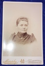 RP3218 Vtg B&W Studio Cabinet Photo Young Woman Murphy Photography Binghamton NY