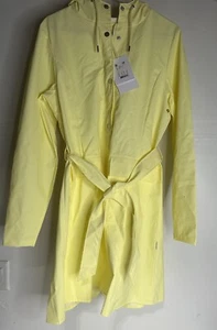 Regenjacke Damen hellgelb Curve W Jacke Neu mit Etikett Gr. M lang Kapuze mit Gürtel - Bild 1 von 10