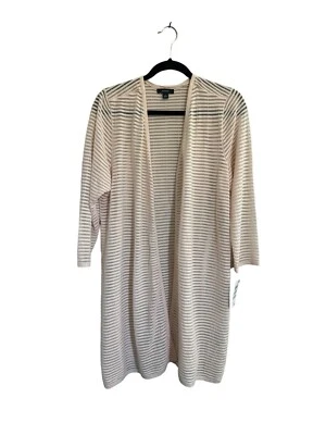 Кардиган Alfani Plus размер 1X в полоску сетчатый длинный прозрачный открытый румяна розовый 85 долл. США #2926 - Изображение 1 из 4