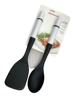 New KitchenAid White Basting Spoon and Large Solid Turner Lifter Flipper - Image 1 of 3