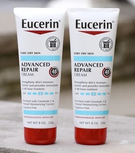 Paquete de 2 Eucerin ~ Crema Reparadora Avanzada para Piel Muy Seca 8 oz Cada una - Imagen 1 de 4