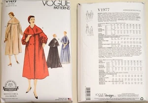 Vogue Pattern V1977 - Misses' Coats Vintage 1955 - leicht ausgestellter Mantel ,,, - Bild 1 von 1
