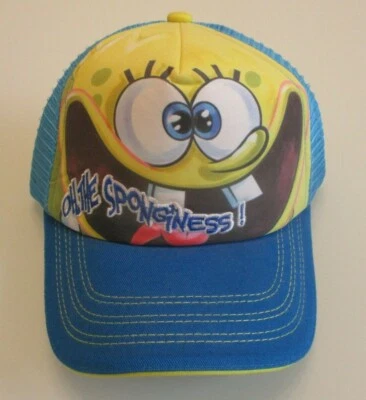 NUEVO Raro 2007 Bob Esponja Pantalones Cuadrados Niños Pequeños Malla Snapback Gorra de Béisbol Sombrero  Foto 1 de 2