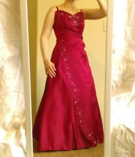 Alexia Wedding Bridesmaid Formal Prom Red Dress Beaded Design Polyester 0 Petite