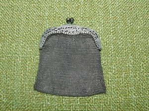 Bolso de cadena bolso de noche probablemente alrededor de 1880! perforado LG 800 plata! - Imagen 1 de 7