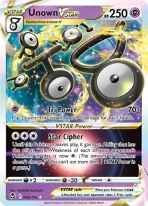 Unown VSTAR 066/195 Swsh12: Spada e Scudo - Silver Tempest Holo Pokemon quasi nuovo PKM - Foto 1 di 1