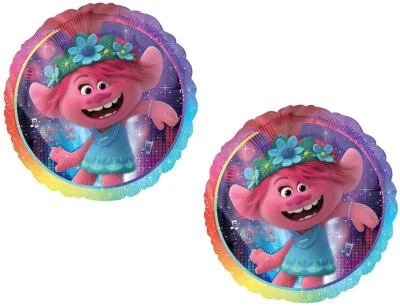 17 pulgadas. Globo de amapola - Juego de dos Trolls World Tour ~ Suministros de fiesta de cumpleaños para niños Foto 1 de 4