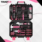 ToughHub 100-teiliges Heimreparaturwerkzeug-Set Damen rosa Werkzeug-Kit Set mit Etui