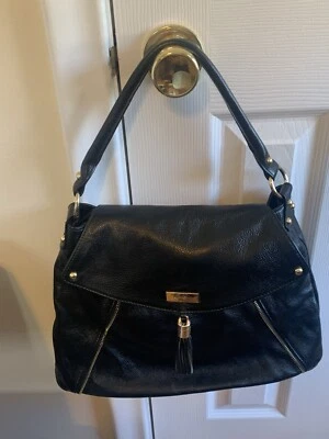 Bolso de hombro Kelly ONNA HERRLICH para mujer cuero suave negro ¡PRECIO DE VENTA!  Nuevo sin etiquetas Foto 1 de 4